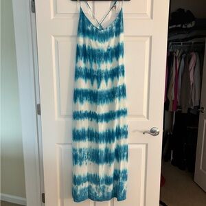 Blue Tie-Dye Maxi Dress